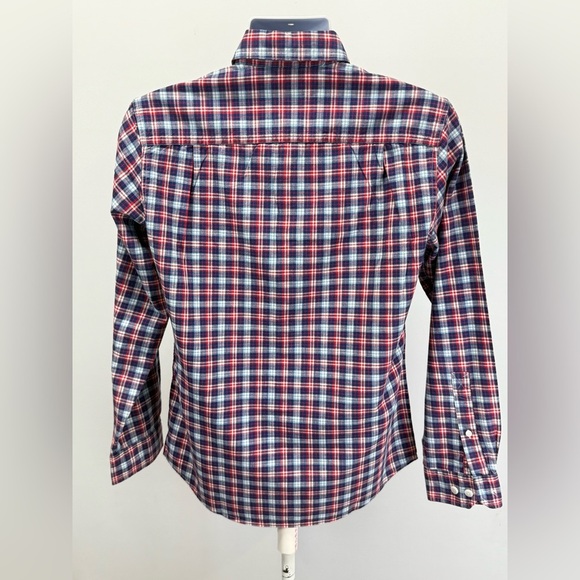 L.L. BEAN Men's red and blue plaid button down shirt size S - Picture 9 of 12